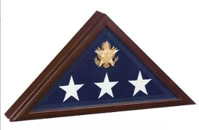 Flag Connections Open Front Flag Display case, For Casket Flag, Cherry Wood