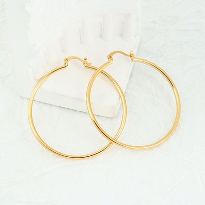 18K Gold Plated 2mm Hoop Earrings