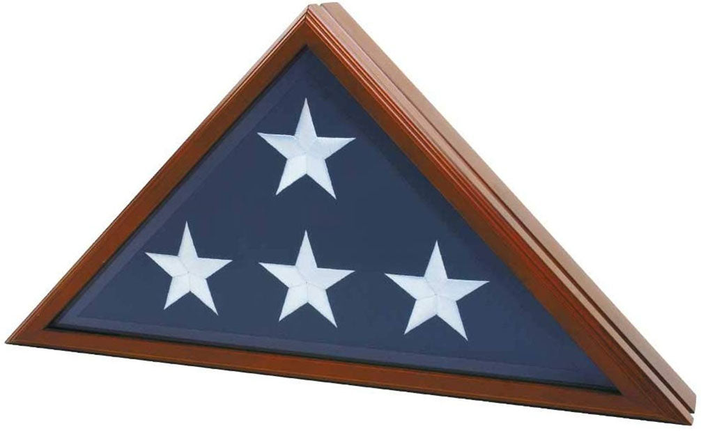 Premium Veteran Burial Flag Case with Beveled Glass for 5' x 9' for Burial Flag