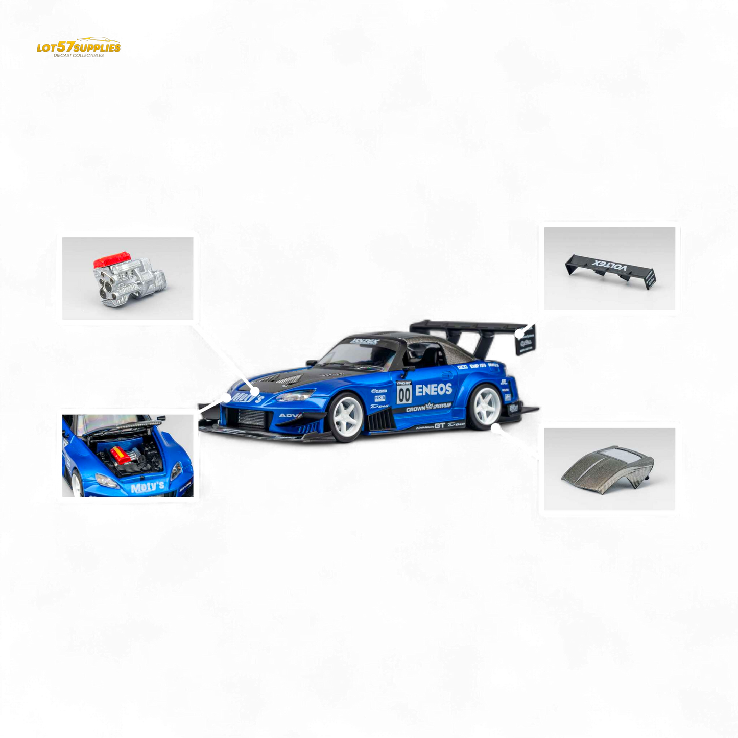 (Pre-Order) MicroTurbo S2000 ENEOS #00 TOP FUEL - Candy Blue 1:64