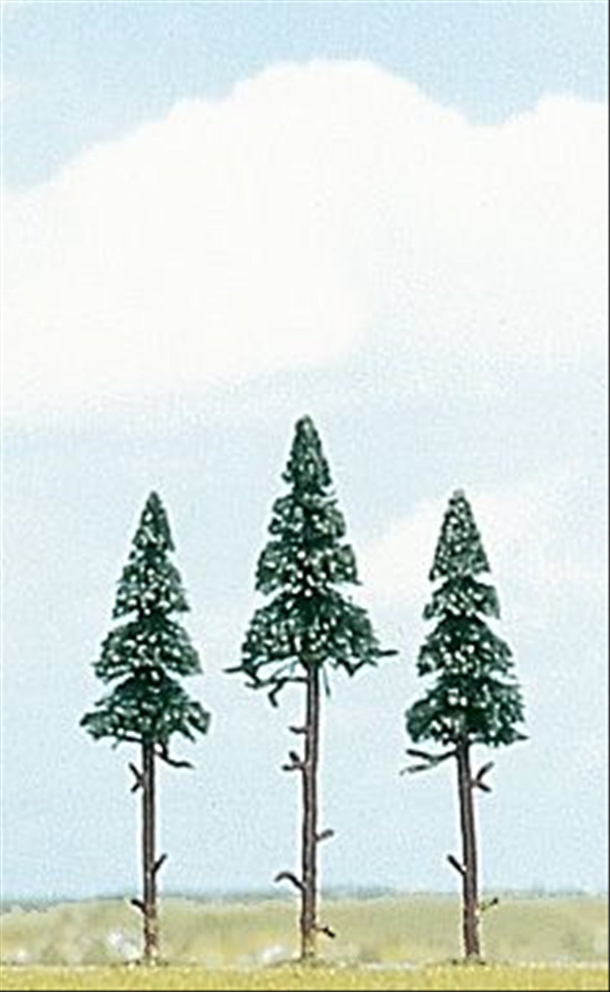 Busch 6114 HO Scale Tall-Trunk Spruce Trees, pkg(3)