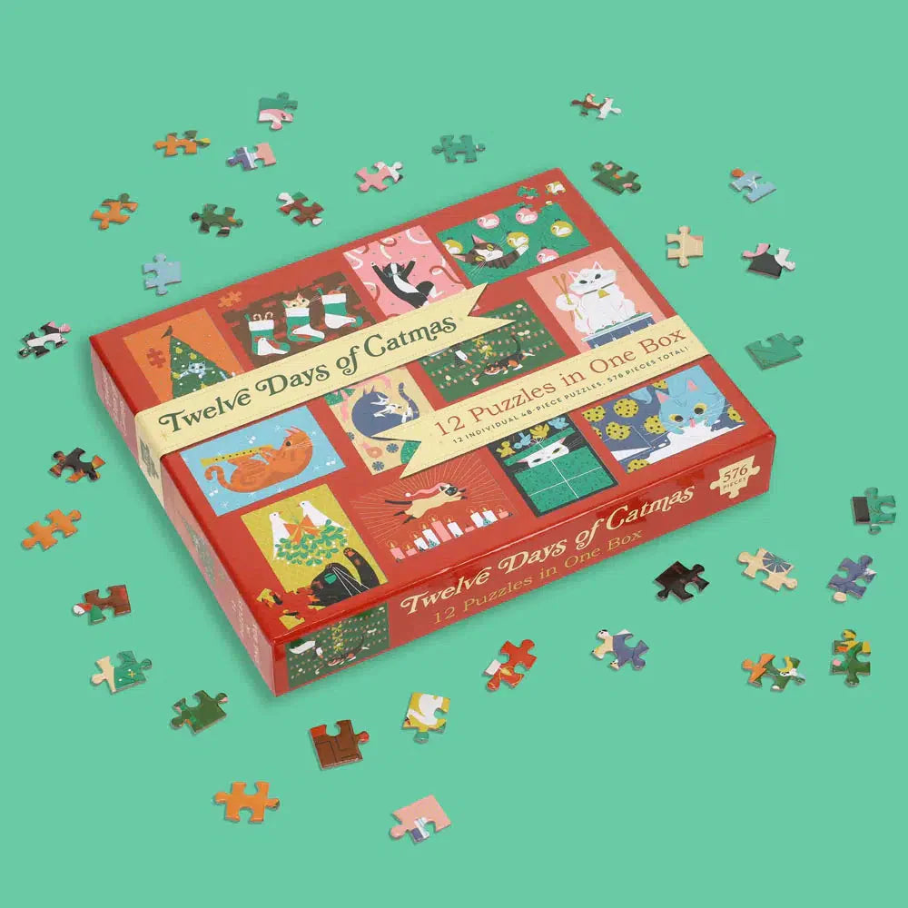 12 Days of Catmas 576 Piece Jigsaw Puzzle Set Chronicle