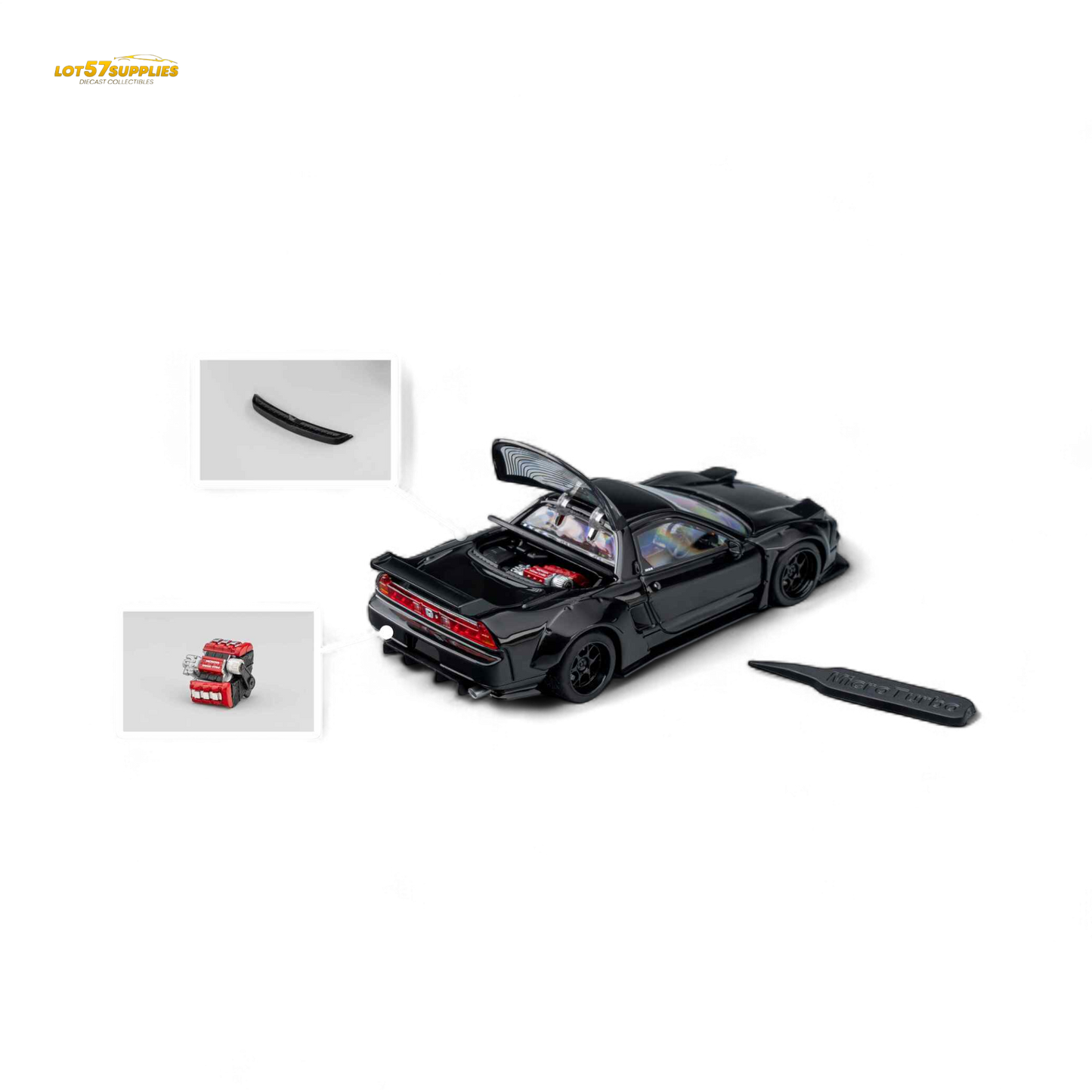 (Pre-Order) Microturbo NSX-R WideBody - Gloss Black 1:64