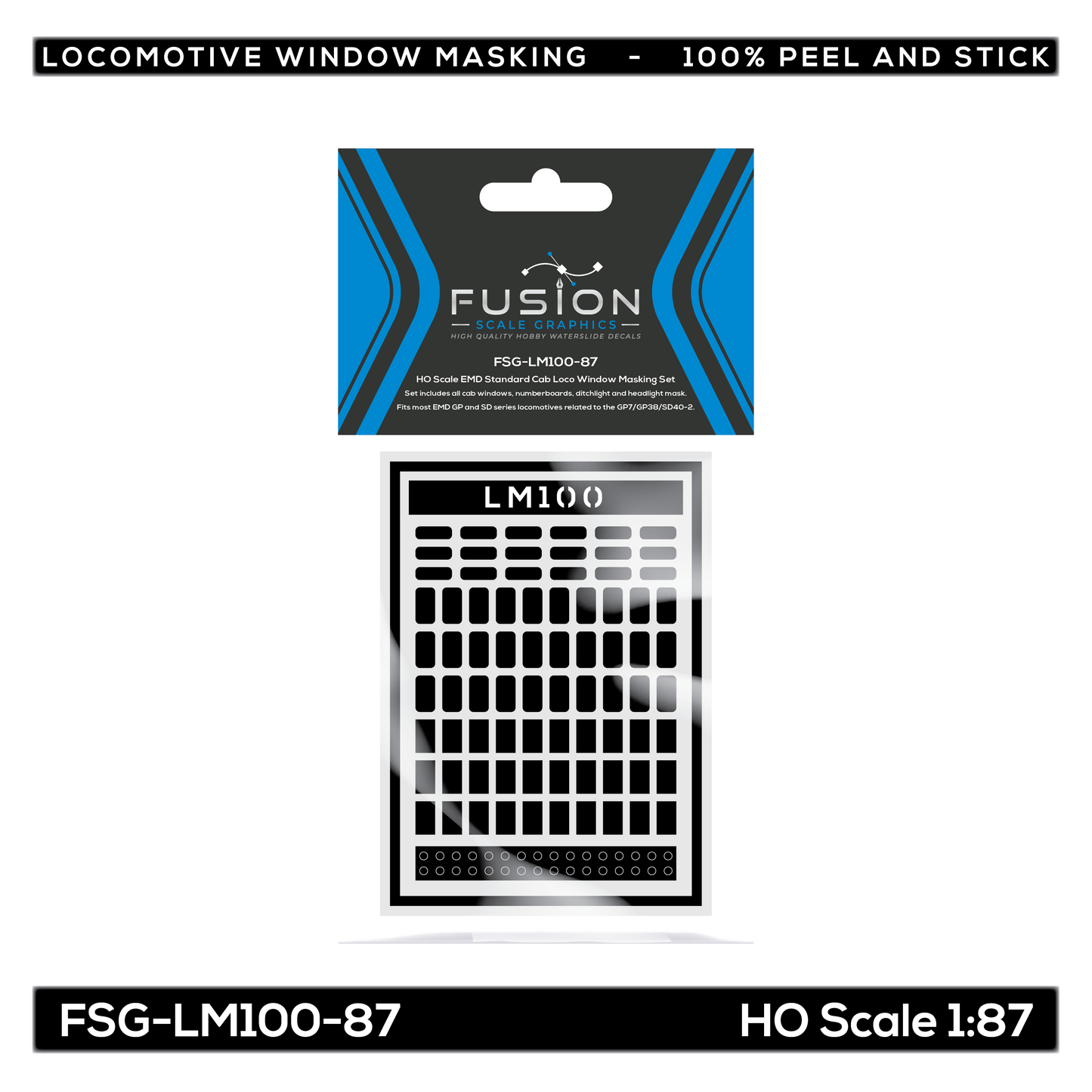 HO Scale EMD Standard Cab Locomotive Window Masking Set