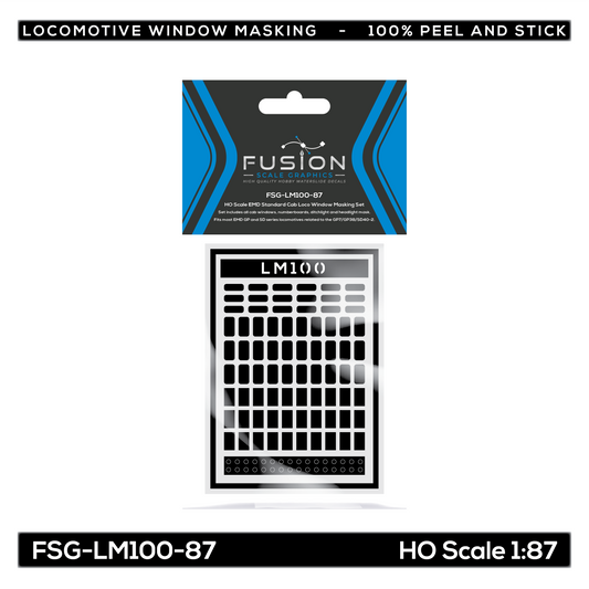 HO Scale EMD Standard Cab Locomotive Window Masking Set