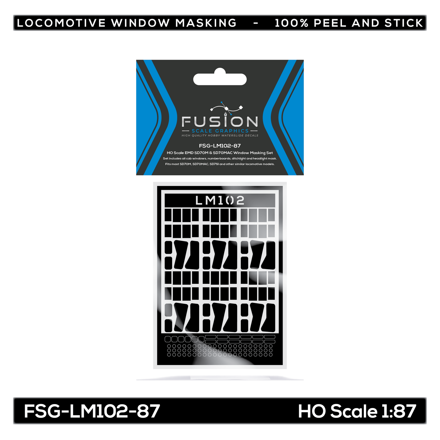 HO Scale EMD SD70M & SD70MAC Locomotive Window Masking Set