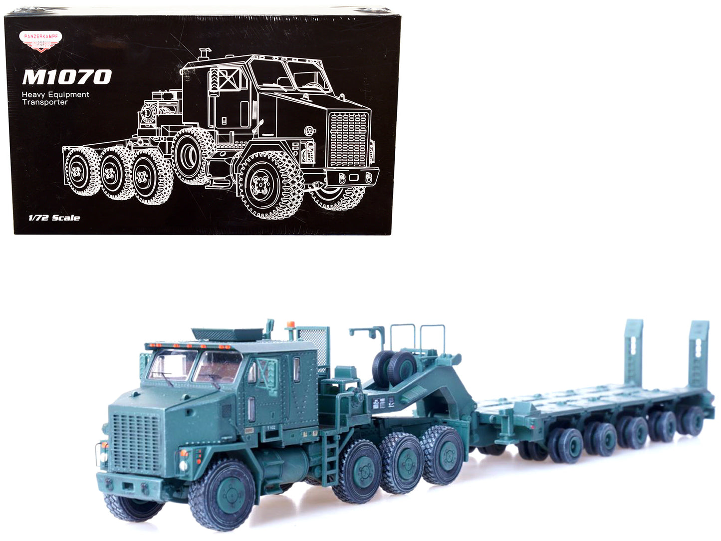 M1070 Heavy Equipment Transporter Army Green "Armor Premium" Series 1/72 Diecast Model by Panzerkampf  free shipping USA