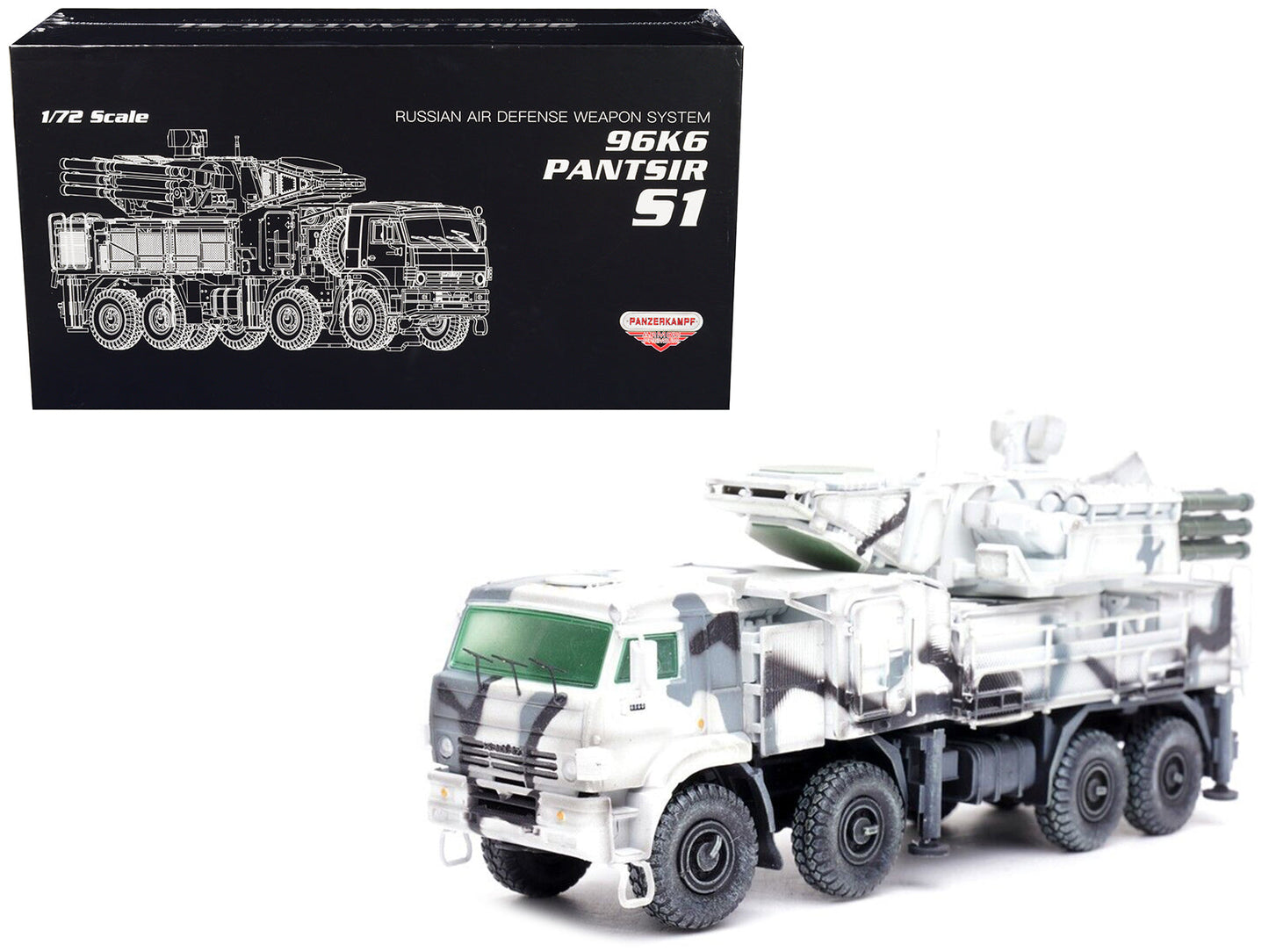 Pantsir S1 96K6 Self-Propelled Air Defense Weapon System Winter Camouflage "Russia's Arctic Forces" "Armor Premium" Series 1/72 Diecast Model by Panzerkampf  free shipping USA