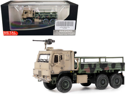 M1083 MTV (Medium Tactical Vehicle) Armored Cab Cargo Truck with Turret NATO Camouflage "US Army" "Armor Premium" Series 1/72 Diecast Model by Panzerkampf  free shipping USA