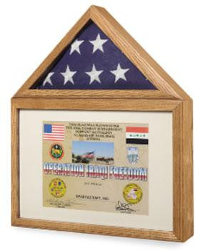 Flag Connections Large Flag and Certificate Display case with 3' x 5' or 5' x 8' or  5’ x 9.5’ flag