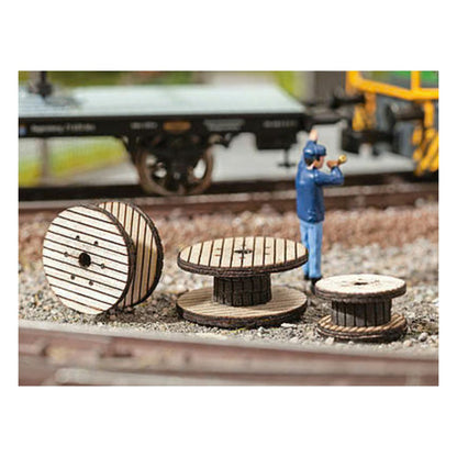 Noch 14638 N Scale Cable Reels -- Kit pkg(3)