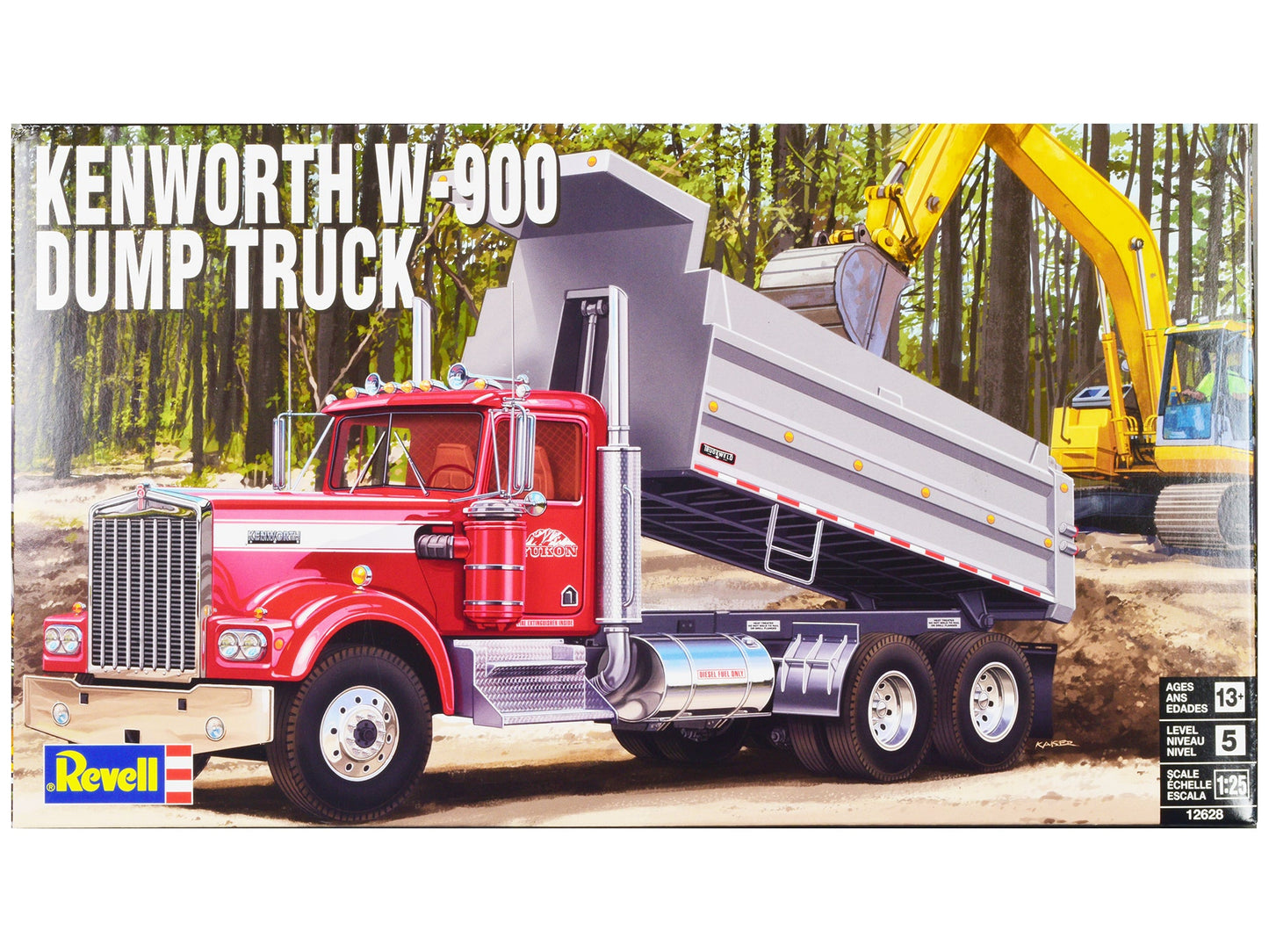 Level 5 Model Kit Kenworth W-900 Dump Truck 1/25 Scale Model by Revell  free shipping USA