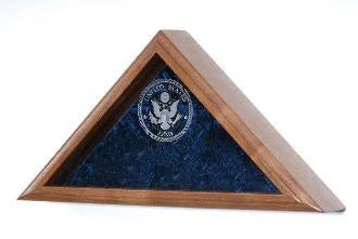 Burial Military Flag Display Case, Shadow Box - Oak