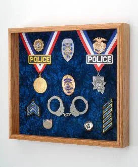 Law Enforcement Deluxe Awards Display Case - Personalized Laser Engraving