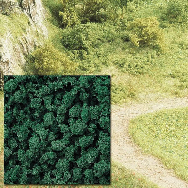 Busch 7363 A Scale Foam Flock Ground Cover -- Dark Green 16-15/16oz 500ml