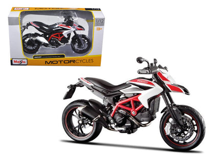 2013 Ducati Hypermotard SP White with Black and Red Stripes 1/12 Diecast Motorcycle Model by Maisto  free shipping USA