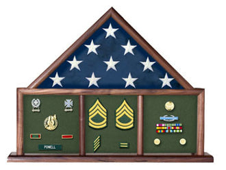 Flag and Medal Display Case, Shadow Box, Combination Flag/Medal