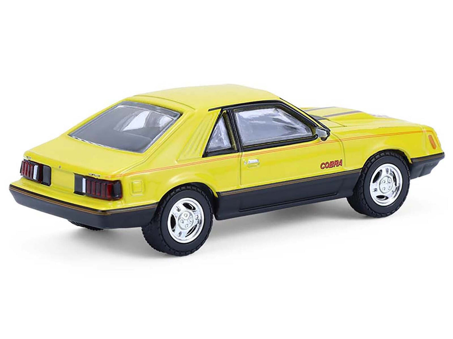 1979 Ford Mustang Cobra Fastback Bright Yellow with Cobra Good Graphics "GreenLight Muscle" Series 30 1/64 Diecast Model Car by Greenlight
