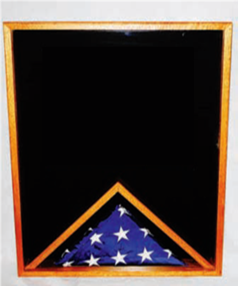 Large Military Memorial Flag, Medal Display Case.