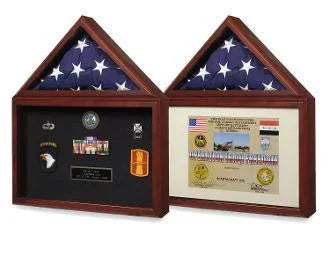 Flag plus certificate display case,Cherry case with 3'X5' flag
