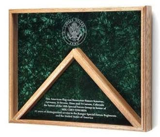 Deluxe Combo Awards, Flag Display Case - Laser Engraving