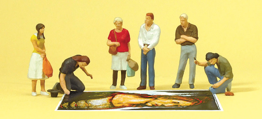 Preiser 10549 HO Scale Street Artist & Onlookers Figures