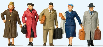 Preiser 65365 1/45 Scale Walking Passengers pkg(5)