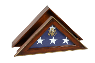 Five Star General Flag Case, Burial Flag Display Case, two piece unit Flag Case