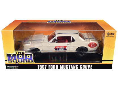1967 Ford Mustang Coupe #23 "Thrill Circus By Karnes" White 1/18 Diecast Model Car by Greenlight  free shipping USA