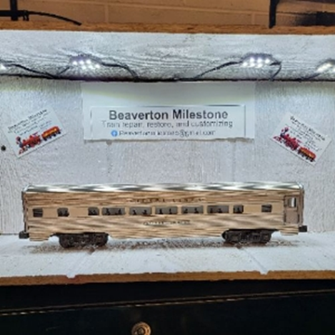LIONEL SILVER BLUFF PULLMAN CAR, 52-59 VARIATION (A) RIBBED CHANNELS, HEX RIVETS