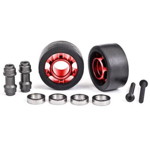 Traxxas 7775R Aluminum Wheelie Bar Wheels Red Maxx Sledge X-Maxx XRT