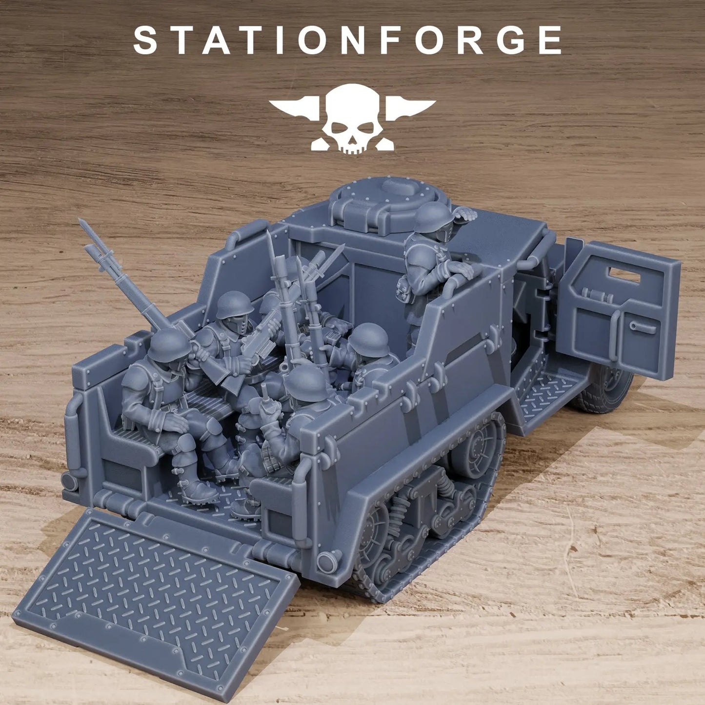 Free Guard Halftrack by Station Forge 28/32mm Heroic Scale Miniature, 150mm, Tank, Resin Model
