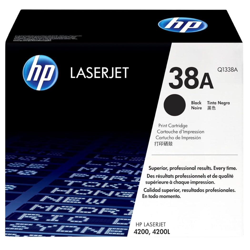 New, Pre-Owned - HP 38A Standard Yield Black  LaserJet Toner Cartridge, Q1338A