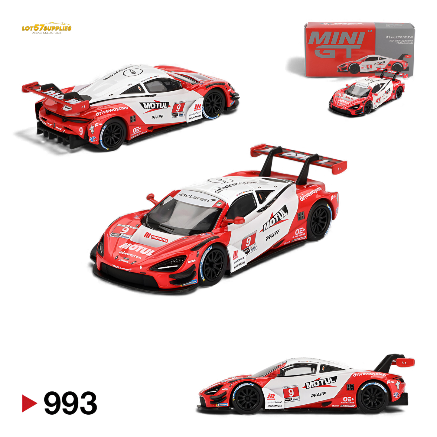 (Pre-Order) Mini GT McLaren 720S GT3 Evo Pfaff Motorsports 2024 IMSA Laguna Seca 1:64