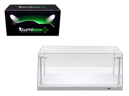 Collectible Display Show Case with LED Lights for 1/18 1/24 Models with White Base by Illumibox  free shipping USA