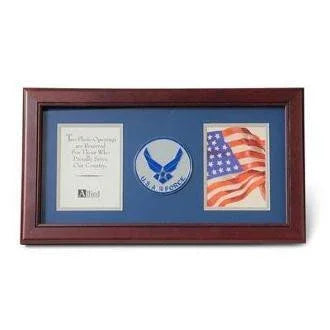 Air Force Medallion Double Picture Frame 4 X 6.