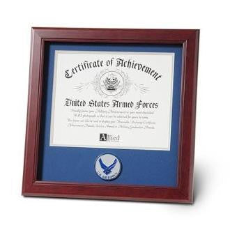 Air Force Medallion Certificate Frame 8 by 10