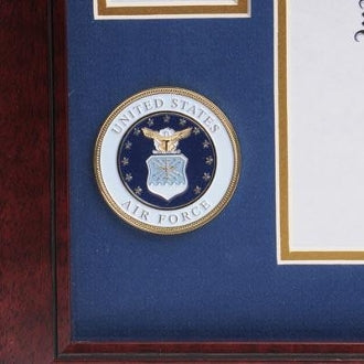 U.S. Air Force Medallion Certificate and Medal Frame.