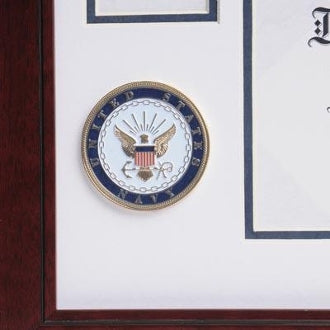 U.S. Navy Medallion Certificate and Medal Frame.