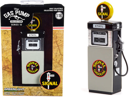 1951 Wayne 505 Gas Pump "Signal Gasoline" Black and Gray "Vintage Gas Pumps" Series 10 1/18 Diecast Model by Greenlight  free shipping USA