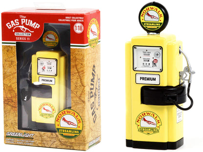 1948 Wayne 100-A Gas Pump "Norwalk Gasoline" Yellow and Black "Vintage Gas Pumps" Series 11 1/18 Diecast Model by Greenlight  free shipping USA