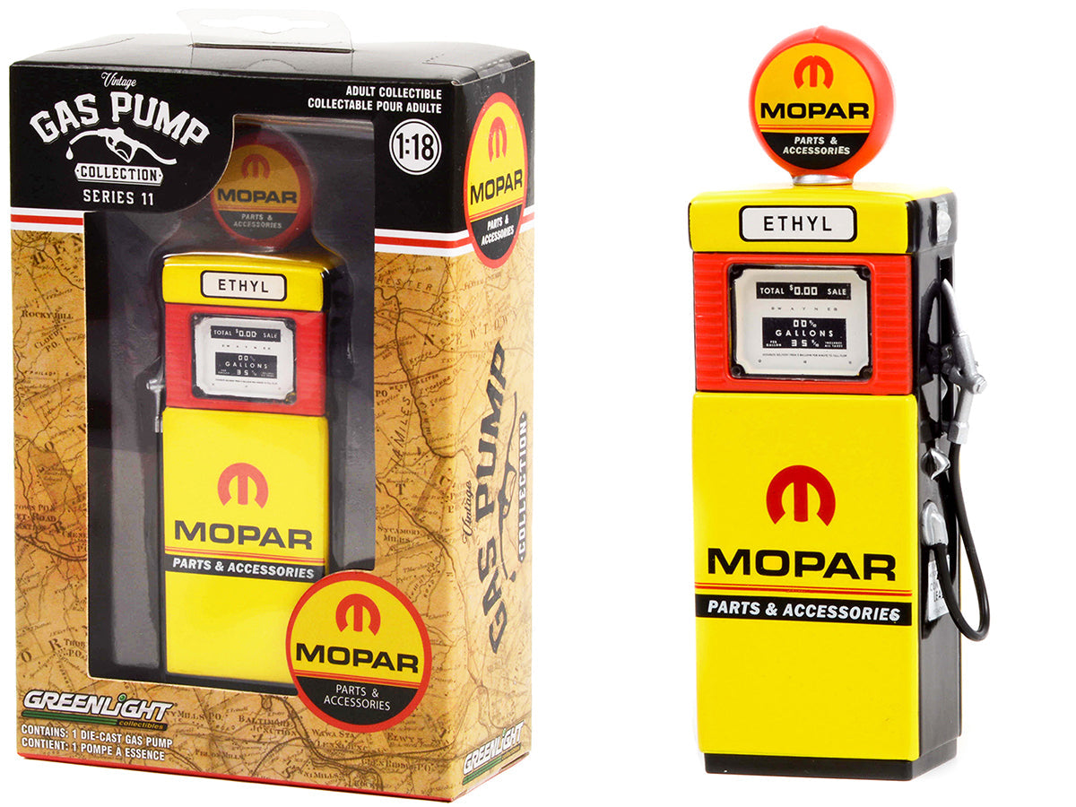 1951 Wayne 505 Gas Pump "MOPAR Parts & Accessories" Yellow "Vintage Gas Pumps" Series 11 1/18 Diecast Model by Greenlight  free shipping USA