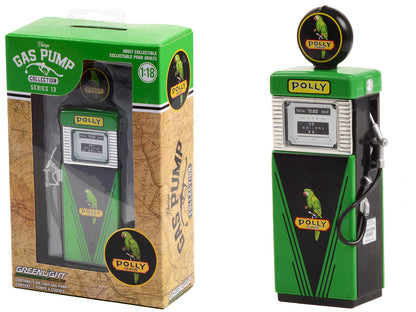 1951 Wayne 505 Gas Pump "Polly Gas" Green and Black "Vintage Gas Pumps" Series 13 1/18 Diecast Model by Greenlight  free shipping USA