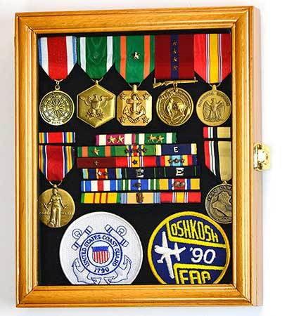 Military Pin Display Case Cabinet Box for Medals Pins Patches Insignia