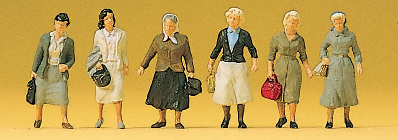Preiser 10365 HO Scale Female Commuters Figure Set pkg(6)