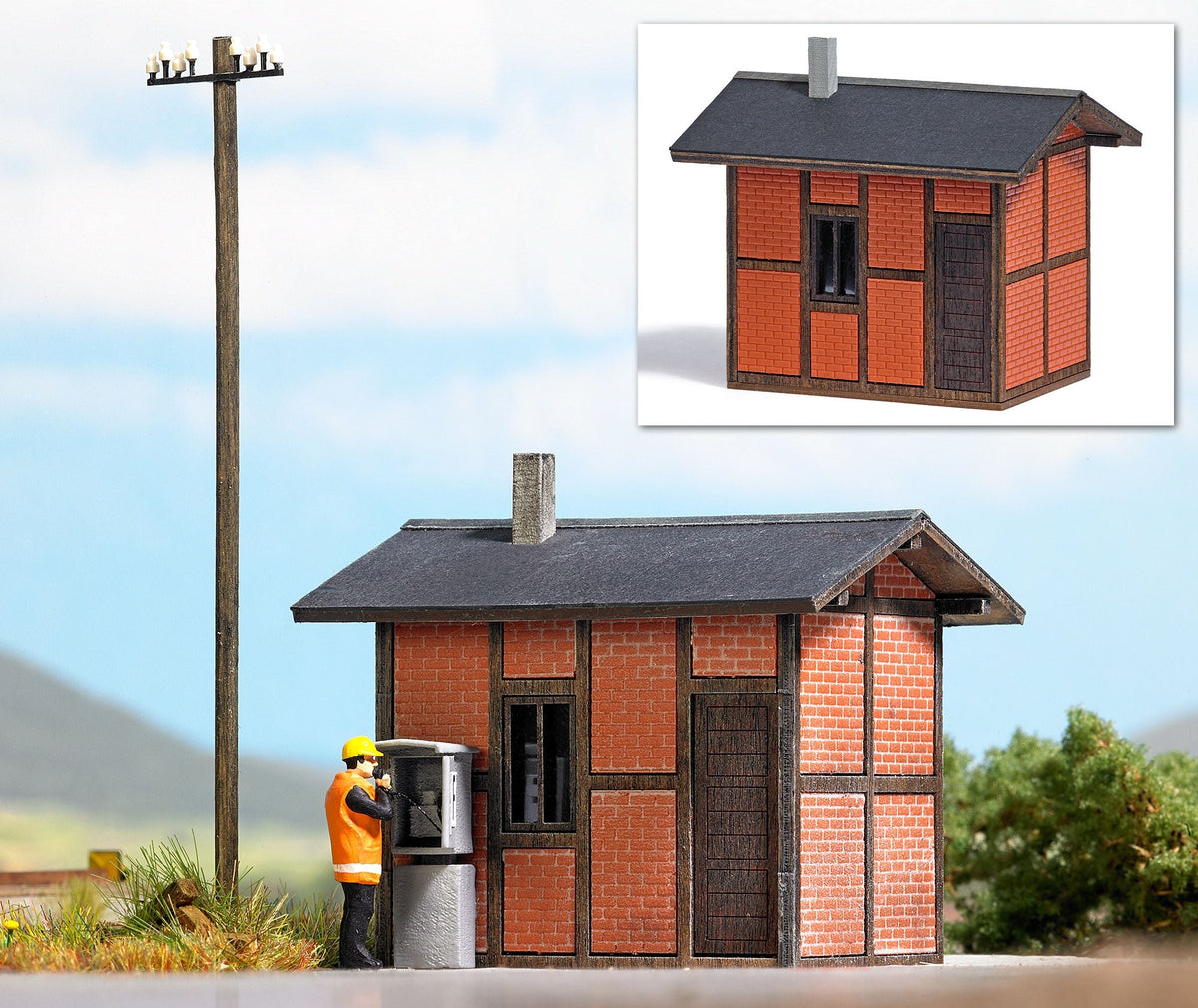 Busch 1621 HO Scale Switchman's Hut Laser-Cut Wood Kit