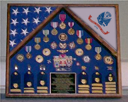 Army 2 Flag Shadow Box/Display Case, Military Gifts