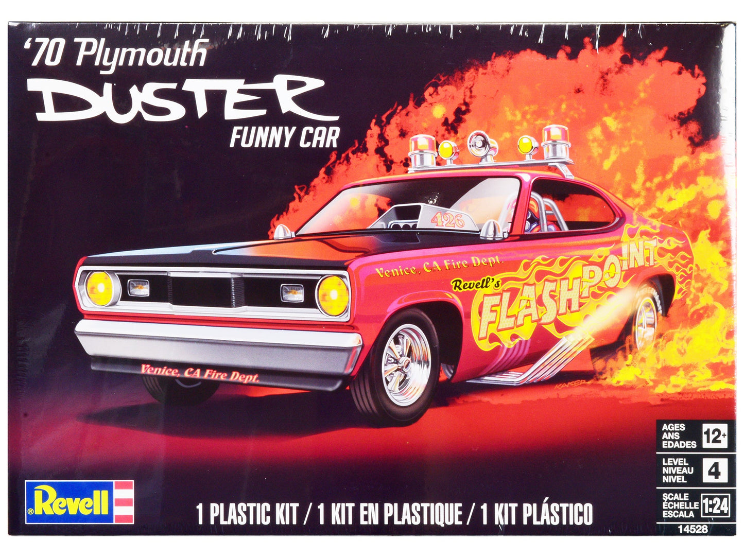 Level 4 Model Kit 1970 Plymouth Duster Funny Car 1/24 Scale Model by Revell  free shipping USA