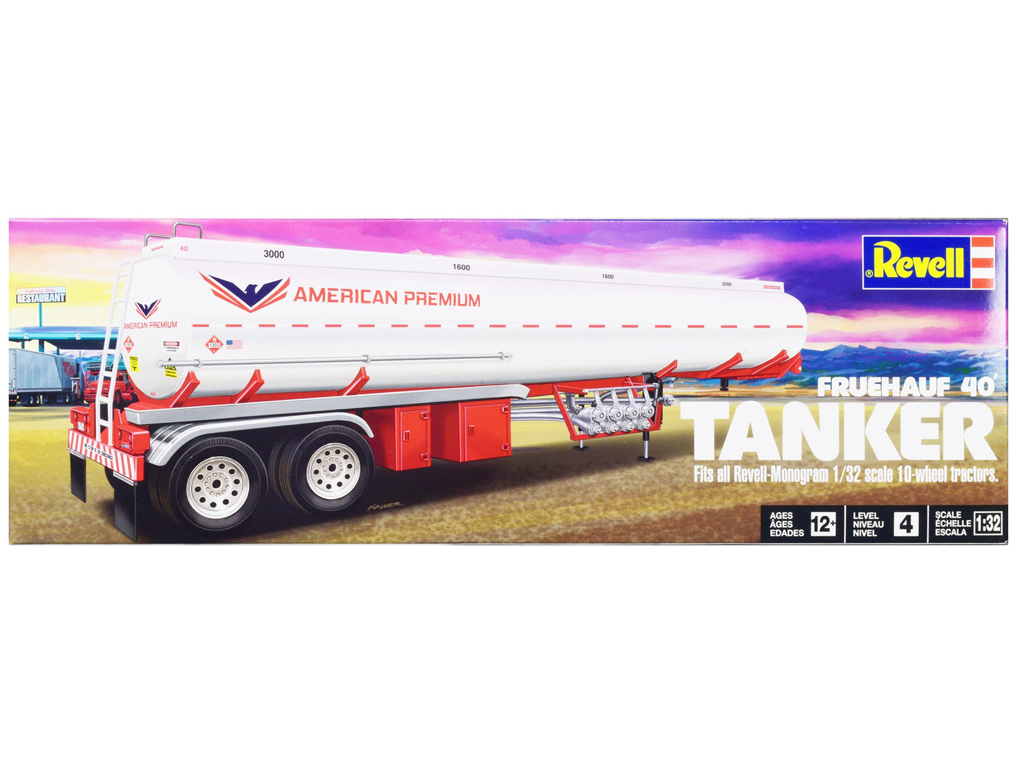 Level 4 Model Kit Fruehauf 40' Tanker Trailer 1/32 Scale Model by Revell  free shipping USA