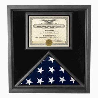 Flag Connections Premium USA-Made Solid wood Flag Document Case Black Finish